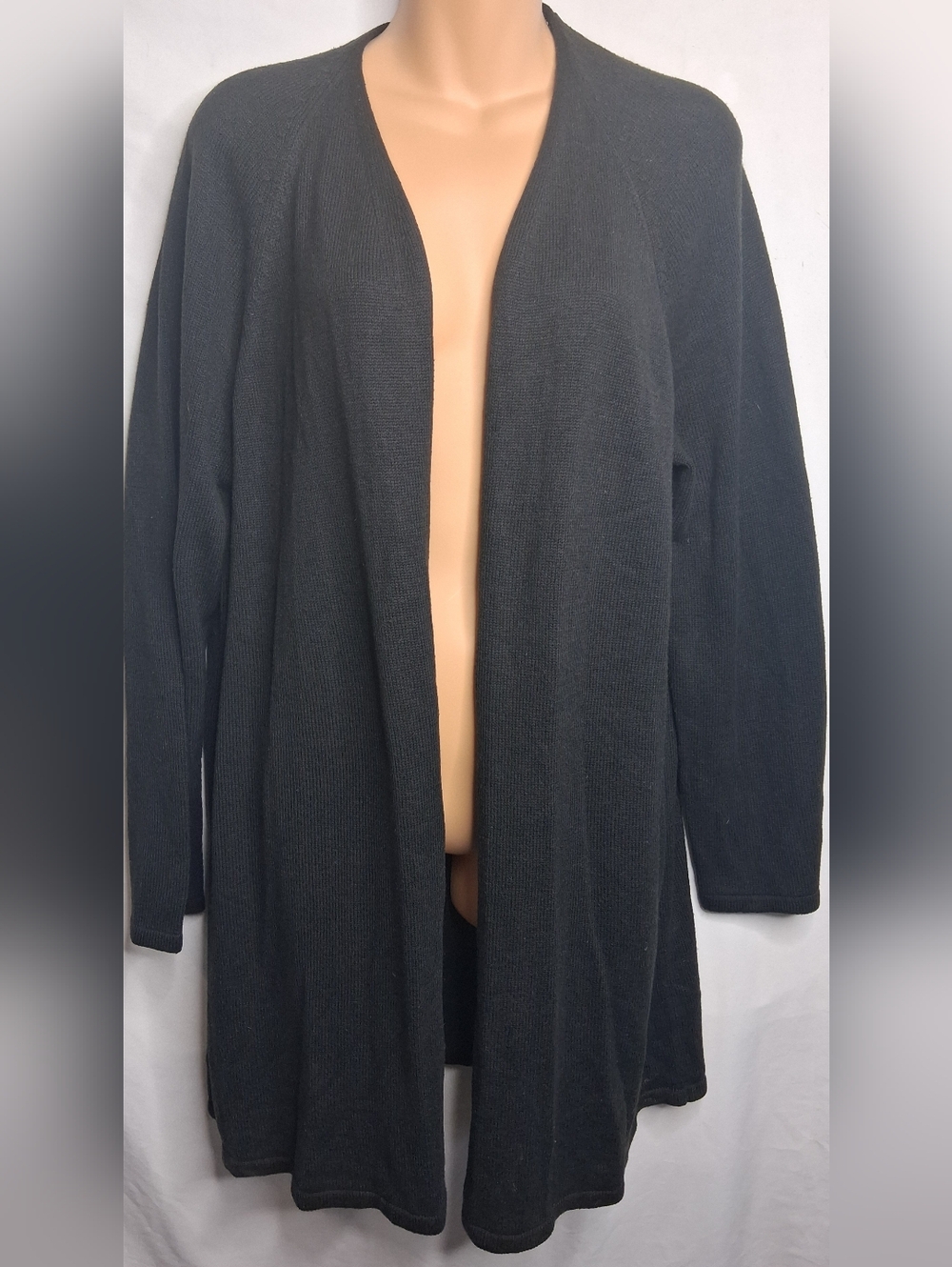 Women’s Open-Front Black Sweater Cardigan Xl